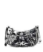 Pre-Owned Balenciaga Mini Le Cagole Graffiti Giant Studs Shoulder Bag Leather