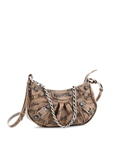Pre-Owned Balenciaga Mini Le Cagole Giant Studs Shoulder Bag Bb Monogram Coated Canvas