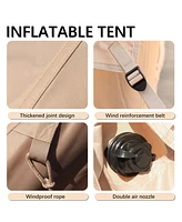 Gouun Inflatable 4 to 6 Person Glamping Tent with Pump and Mesh Windows