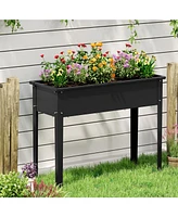 Raised Garden Bed Elevated Metal Planter Box with Legs Drainage Holes