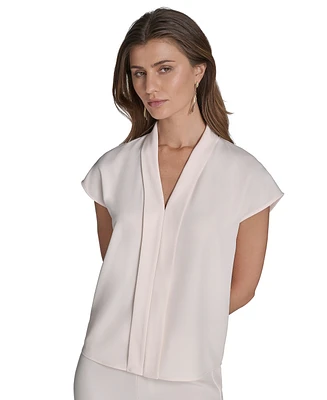 Halston Women's Cap-Sleeve V-Neck Blouse
