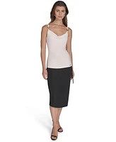 Halston Women's Hardware Sleeveless Cowlneck Top
