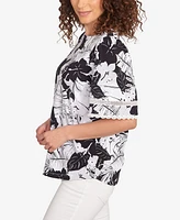 Ruby Rd. Petite Tropical Layered Print T Shirt