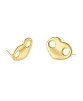 Steve Madden Gold Mariner Heart Stud Earrings