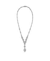 Sterling Silver Cubic Zirconia White Gold Plated Majestic Necklace