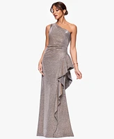Xscape Petites One-Shoulder Long Sheath Dress