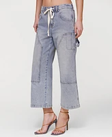 Avec Les Filles Women's Drawstring Cropped Utility Jeans
