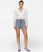 Avec Les Filles Women's Cotton Eyelet Vest-Style Top