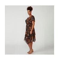 Dream Glow Faux-Wrap Dress