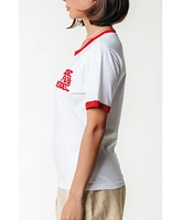 Colourful Rebel Women's Logo Wave Ringer Boxy Tee