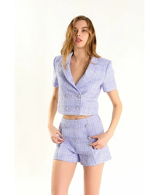 endless rose Women's Cropped Tweed Jacket