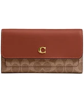 Coach Mila Long Flap Wallet in Signature Coated Canvas