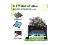 Raised Garden Bed Adjustable with Plant Box and Trellis with Lockable Wheels