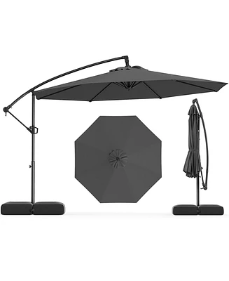 Offset Hanging Umbrella with Base Patio Cantilever Tilt