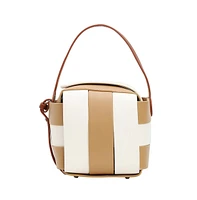 Women's The Panel Verva Hand Bag - Camel Brown & Ivory White