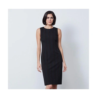 Etcetera Women's Colorful Black with Pinstripes Dress Conversation