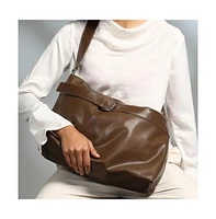 Women's The Tang-Buckle Tote Bag - Chocolate Brown