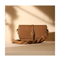 Women's The Tang-Buckle Shoulder Bag - Tan Brown