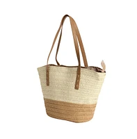 Women's The Straw-Block Tote Bag