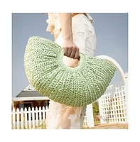 Women's The Sol-Straw Hand Bag - Mint Green