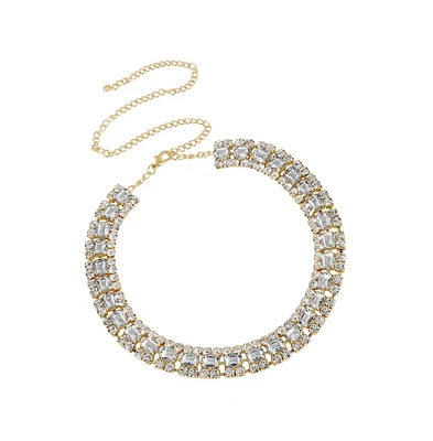 Sohi Women's Silver Crystal Bling Necklace