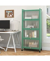 5-Tier Kitchen Baker's Rack with Flip-Up Pc Doors and Ample Storage Shelves
