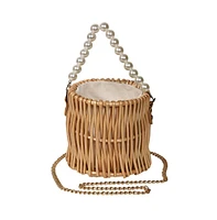 Women's The Rattan Hand Bag - Khaki Brown