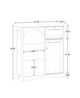 Sourcing Solutions 31.25" Solid Wood Bristol Single Door Arched Bathroom and Laundry Storage Cabinet
