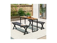Slickblue Outdoor Rectangle Console Table with Long-Lasting Wpc Tabletop