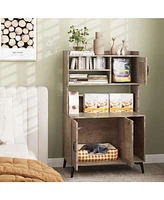 Large Cat Litter Box Enclosure with Display Storage Shelves