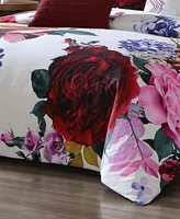 Bebejan Scarlet Bedding 100% Cotton Sateen 5 Piece King Size Reversible Comforter Set