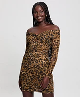 Guess Women's Kendall Printed Off-the-Shoulder Bodycon Dress