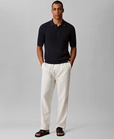 Calvin Klein Men's Smooth Cotton Waffle Polo Shirt