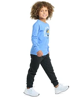 adidas Toddler & Little Boys Long-Sleeve Graphic T-Shirt Elastic-Waistband Cargo Jogger Pants, 2 Piece Set
