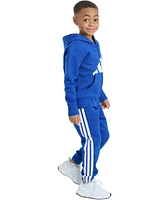 adidas Toddler & Little Boys Long-Sleeve Essential Big Logo Fleece Jacket Jogger Pants, 2 Piece Set