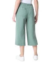 Gloria Vanderbilt Women's High Rise Crinkled Cotton Cropped Pants