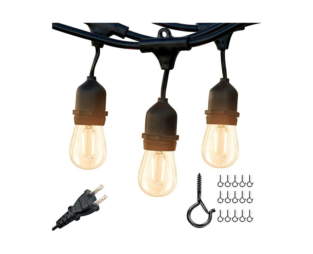 Ambience Pro 48 ft. Indoor/Outdoor Led Weatherproof 2-Watt String Lights with Warm White Hue