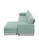 Gold Sparrow 82" Polyester Lexington Reversible Sectional, Created for Macy's