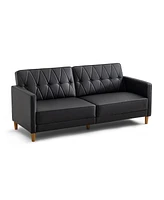 Gold Sparrow 77" Faux Leather Victoria Convertible Sofa Bed, Created for Macy's