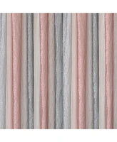 Kate Aurora 1 Piece Crushed Faux Satin Silver & Blush Rose Pink Ombre Window Curtain Panel