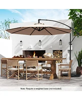 Gymax 10 Ft Patio Offset Umbrella w/ X-shaped Base Infinite Tile & 360° Rotation