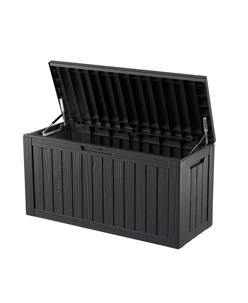 80 Gal. Waterproof Outdoor Resin Storage Deck Box with Lockable Lid