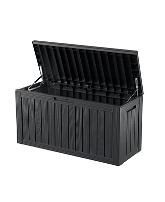 80 Gal. Waterproof Outdoor Resin Storage Deck Box with Lockable Lid