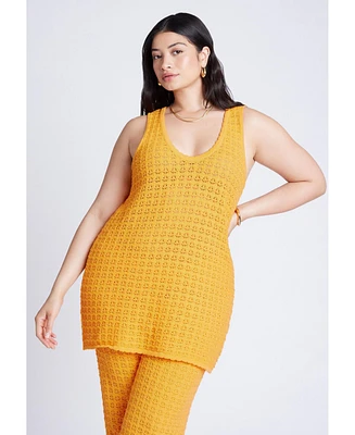 Eloquii Plus Racer Sweater Top With Scalloping