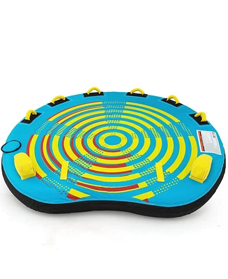 3-Person Inflatable Boat Tube Towable Platform with Double Valves