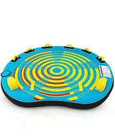 3-Person Inflatable Boat Tube Towable Platform with Double Valves