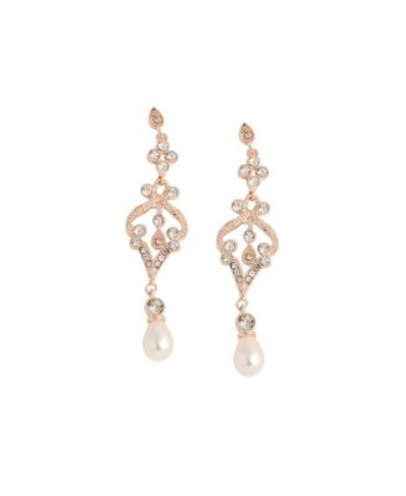 Sohi Womens Silver Dazzling Drop Earrings