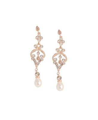 Sohi Womens Silver Dazzling Drop Earrings