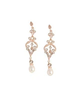 Sohi Womens Silver Dazzling Drop Earrings