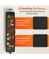 Slickblue Extra Large Electric Griddle with 2 Cooking Surface and Adjustable Temperatures